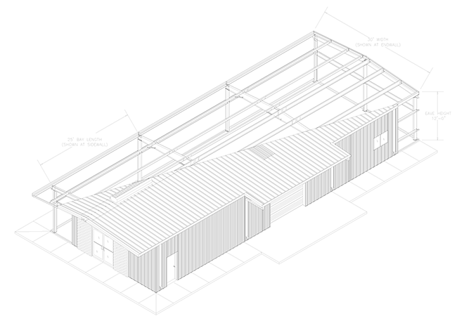 Standard Metal Building Sizes Isometric